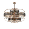 **Titre technique : Lustre moderne en cristal avec finition en métal doré**